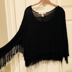 Black fringe blouse
